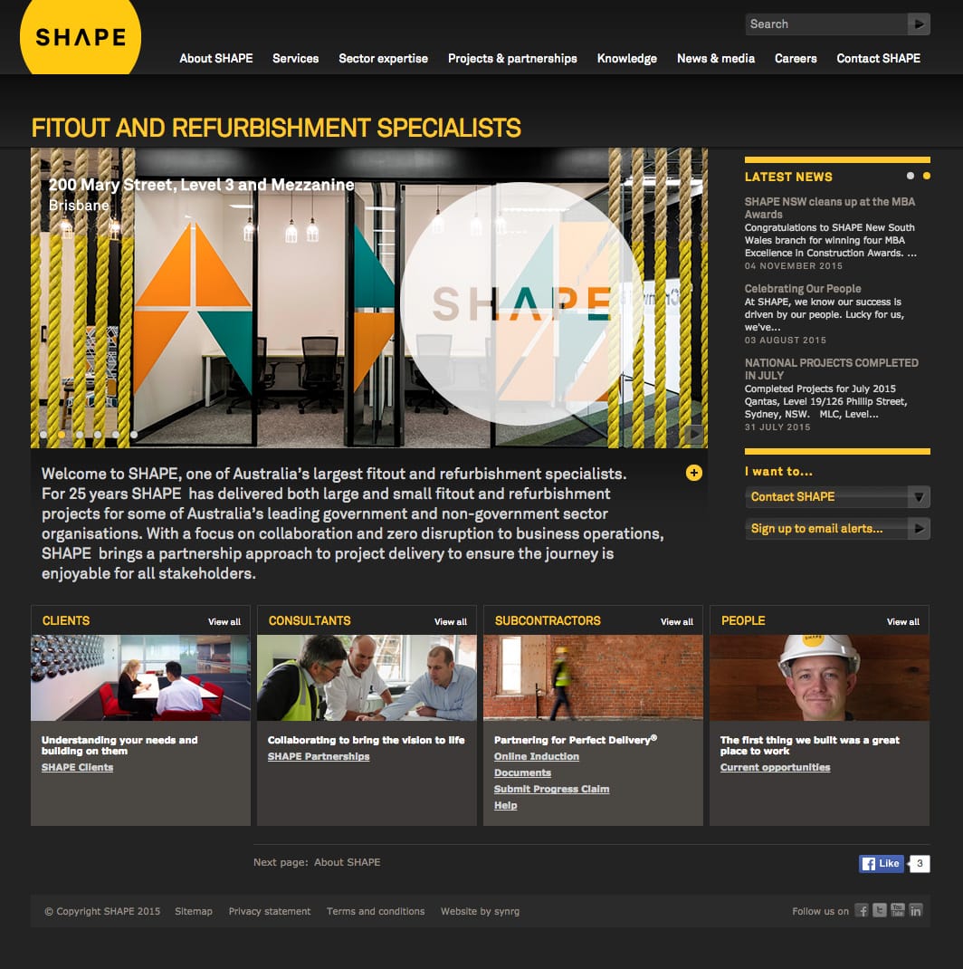 Shape Home Page